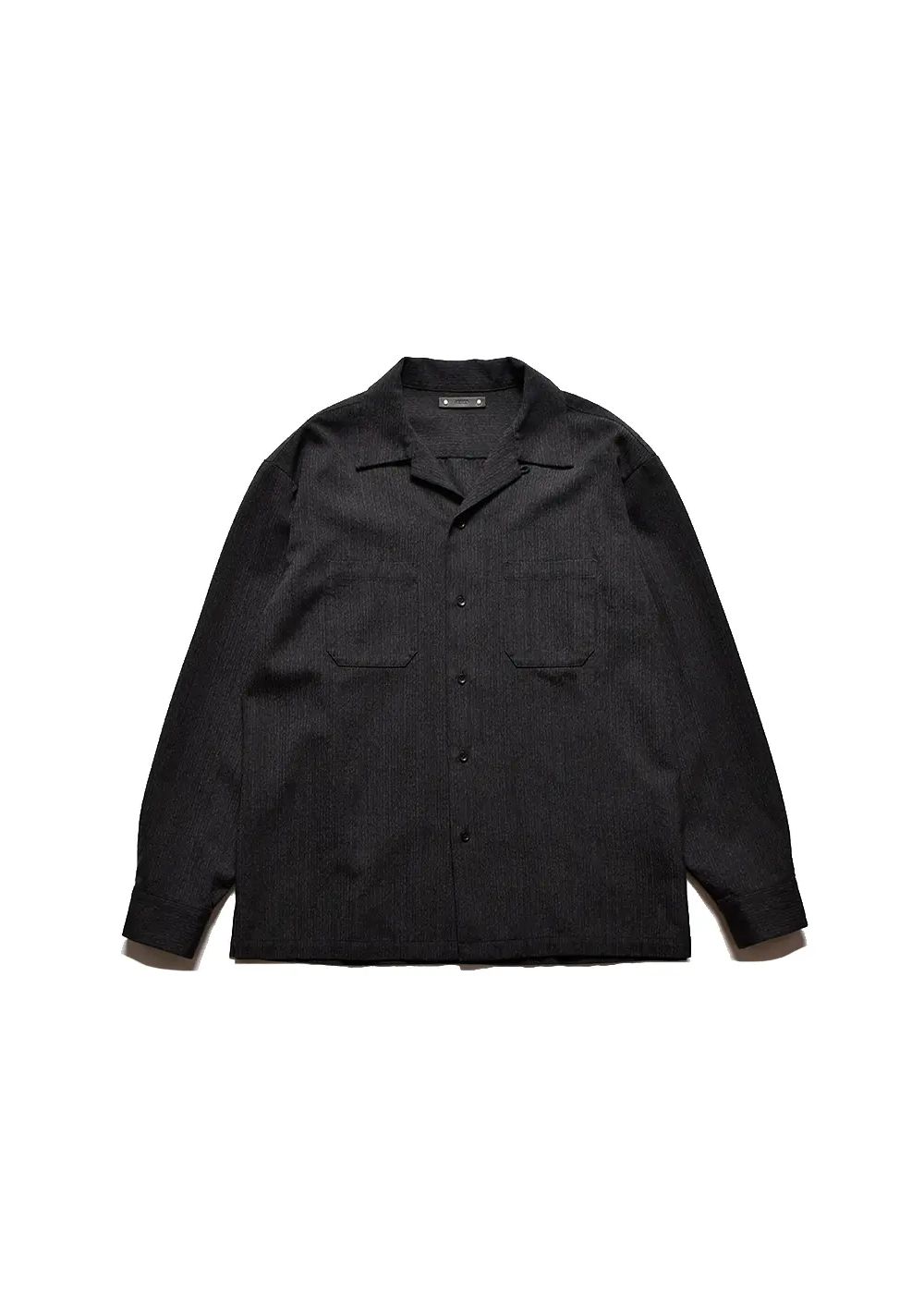 【ラスト1点】Salt'n Peppar Wool Open Collar L/S SH (CGR) / ソルトアンドペッパー ウール オープンカラーシャツ