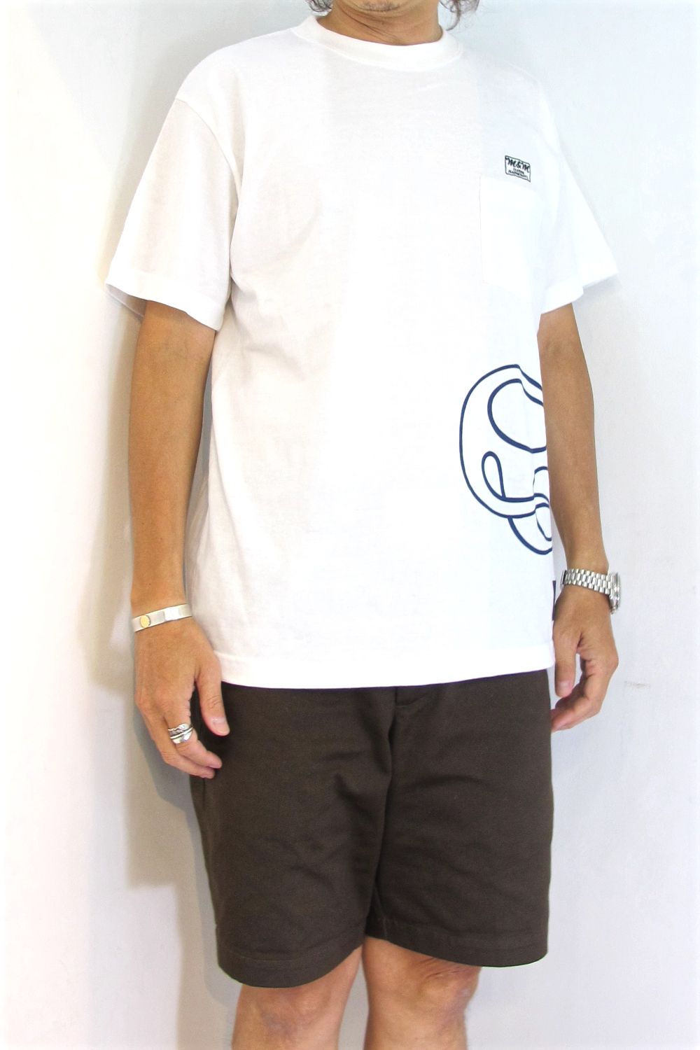 PRINT S/S TEE (WHITE) / アンライバルド コラボT