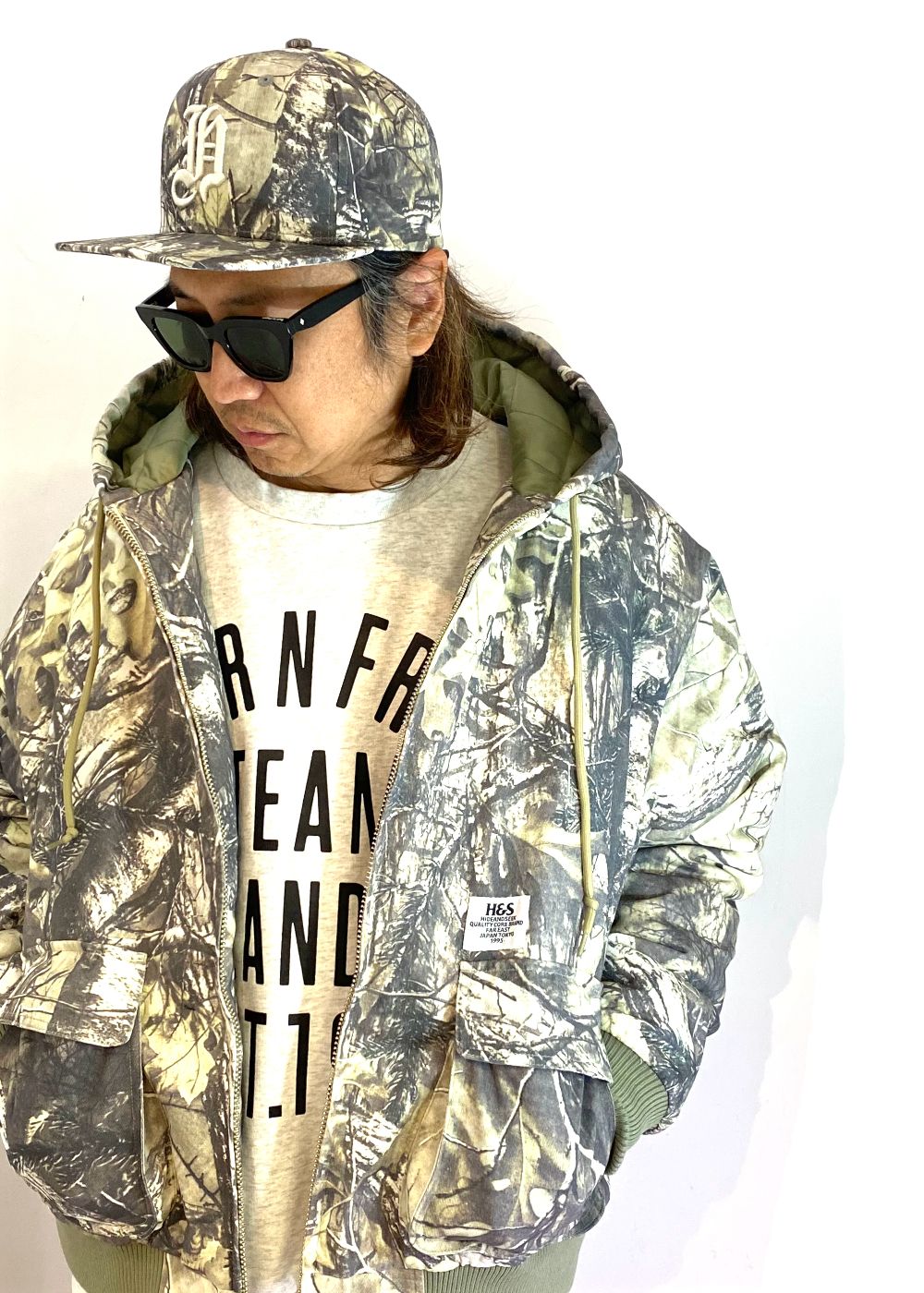 【ラスト1点】Camo Baseball CAP (BEIGE CAMO) / オリジナル カモフラージュ ベースボールキャップ