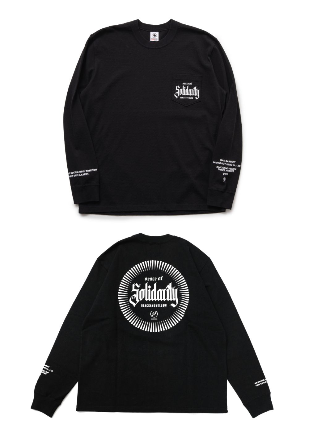 RATS - SOLIDARITY POCKET L/S TEE (BLACK) / ソリダリティー ロング