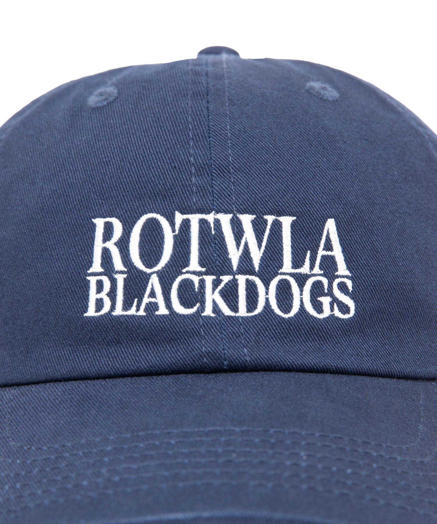 ROTWLA CAP (NAVY) / ロゴ刺繍 ダッド キャップ。