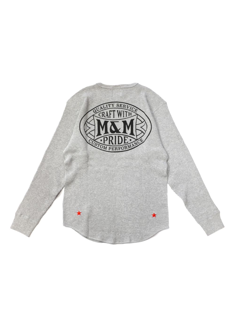 M&M CUSTOM PERFORMANCE - WAFFLE L/S T-SHIRT (WHITE) / バック