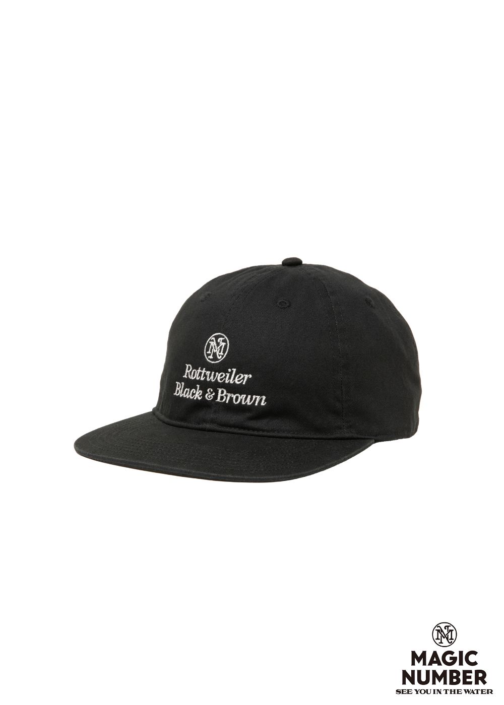 RWMN CAP (BLACK) / マジックナンバー コラボ ロゴ刺繍 ダッド キャップ。
