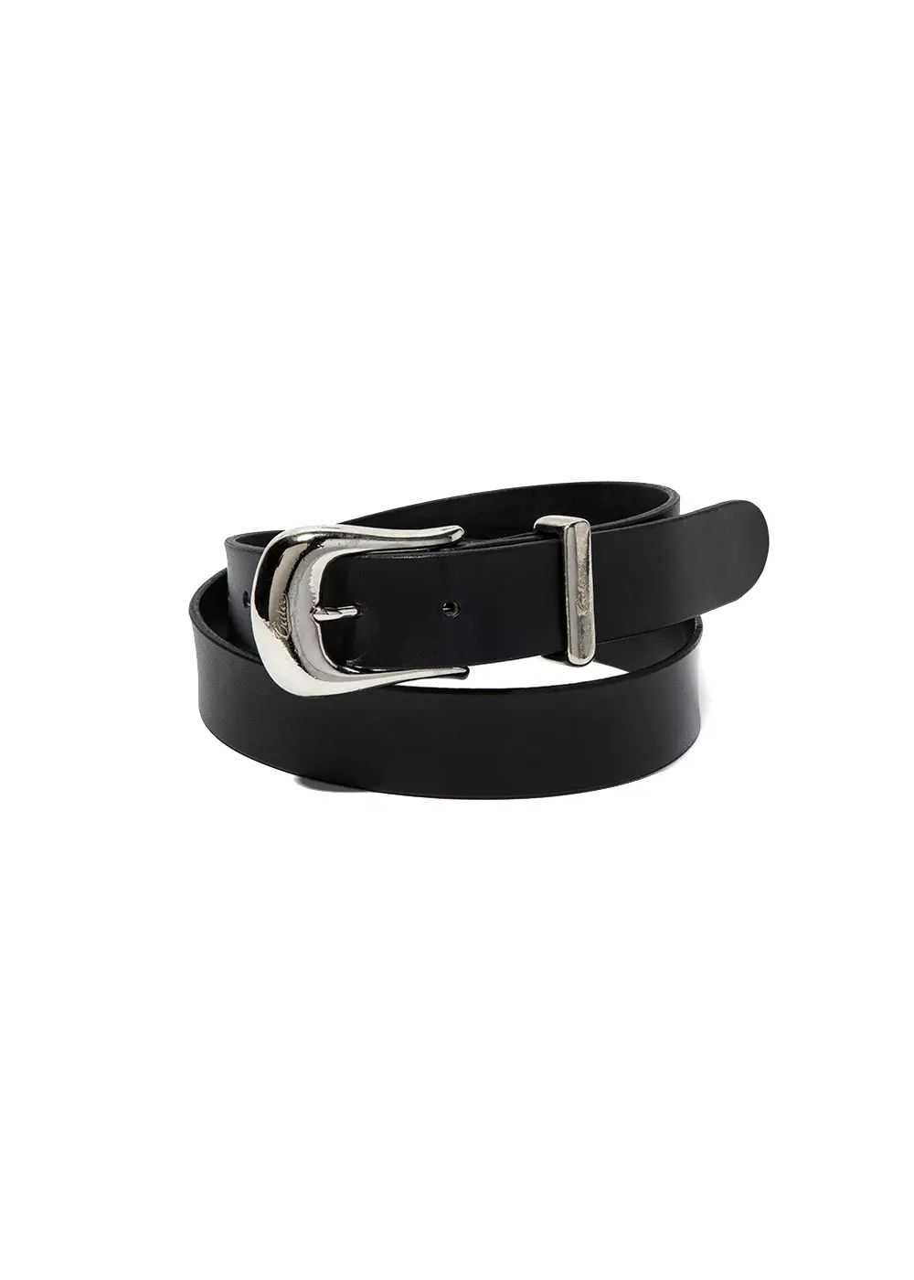 LEATHER PLANE BELT (BLACK) / レザー プレーン ベルト