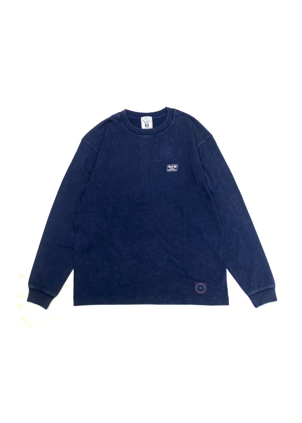 FADE WASH L/S TEE (FADE NAVY) / プリント ロンT