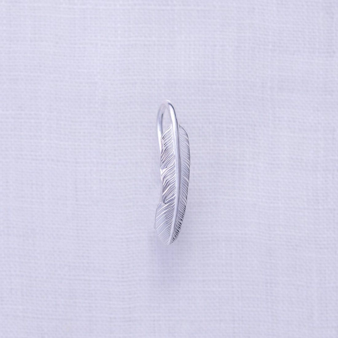 STUDIO T&Y - Feather Droop Pierced Earing Left (SILVER) / フェザー