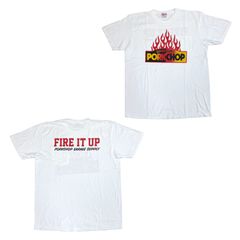 FIRE BLOCK POCKET TEE (WHITE) / ロゴ プリント ポケットTシャツ