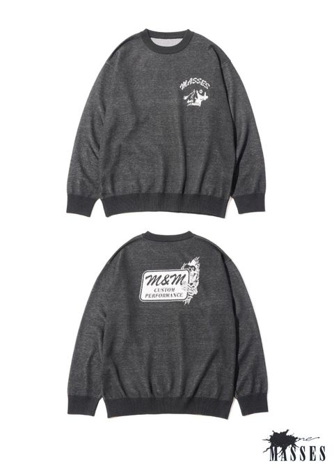 SWEATER M×M MASSES 01 (GRAY) / マシス コラボレーション ジャガードニット