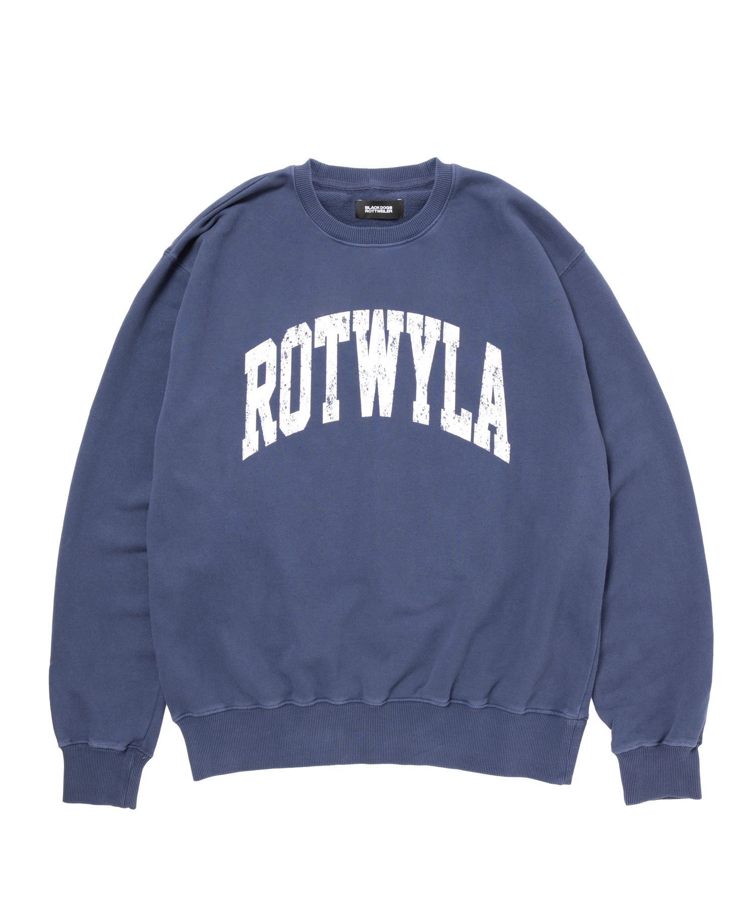 ROTWYLA SWEAT (NAVY) / カレッジロゴ プリント ピグメント スウェット