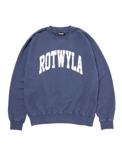 ROTWYLA SWEAT (NAVY) / カレッジロゴ プリント ピグメント スウェット