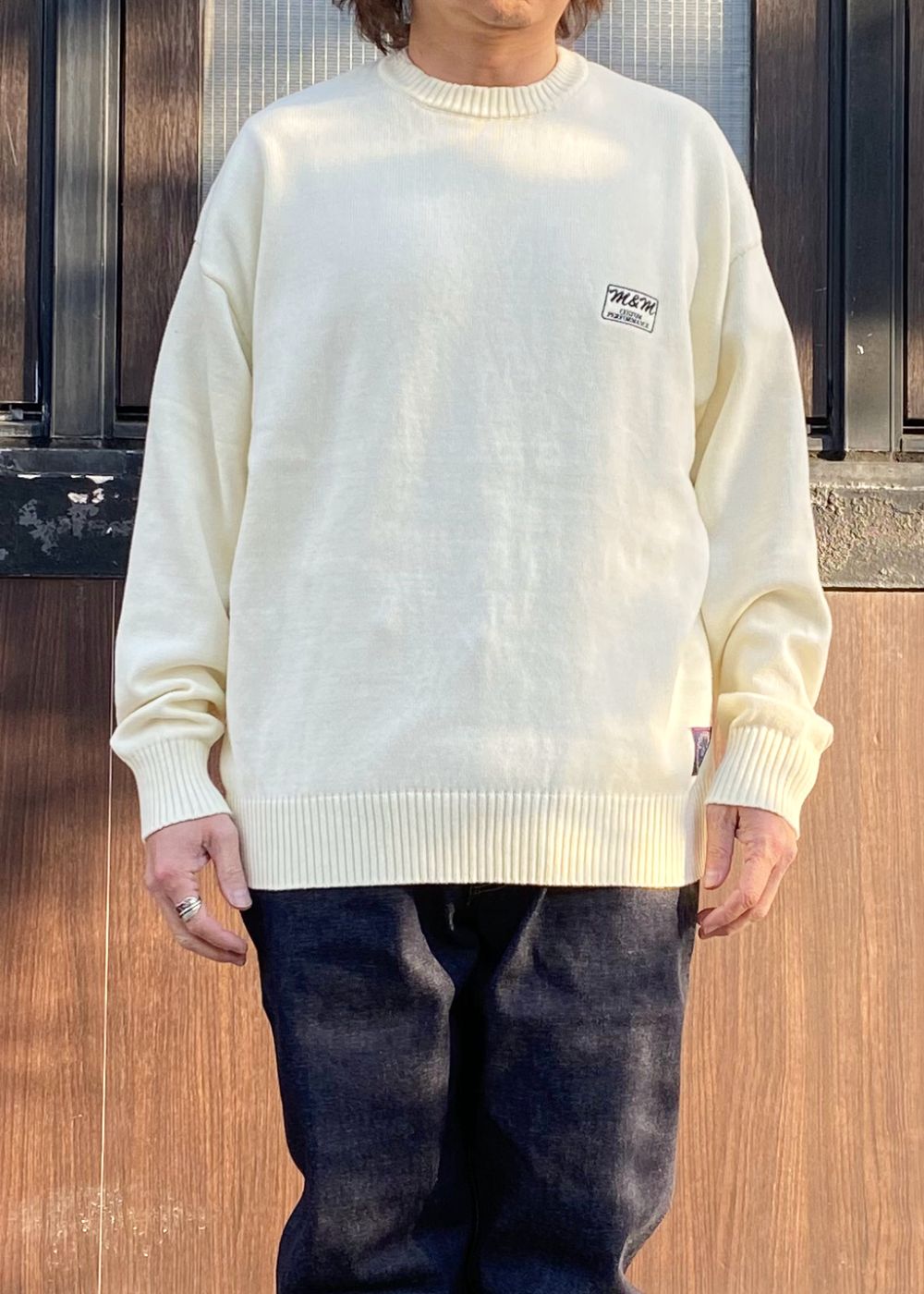 COTTON KNIT SWEATER (IVORY) / コットン ニット セーター