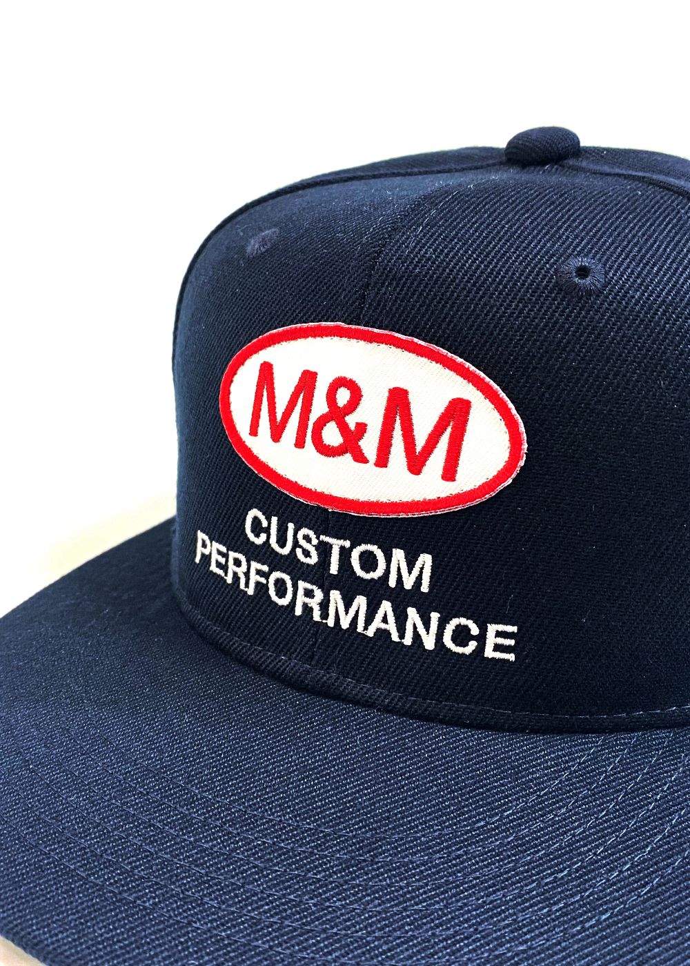 【ラスト1点】Flat Visor Cap (NAVY) / ロゴ ワッペン ベースボール キャップ