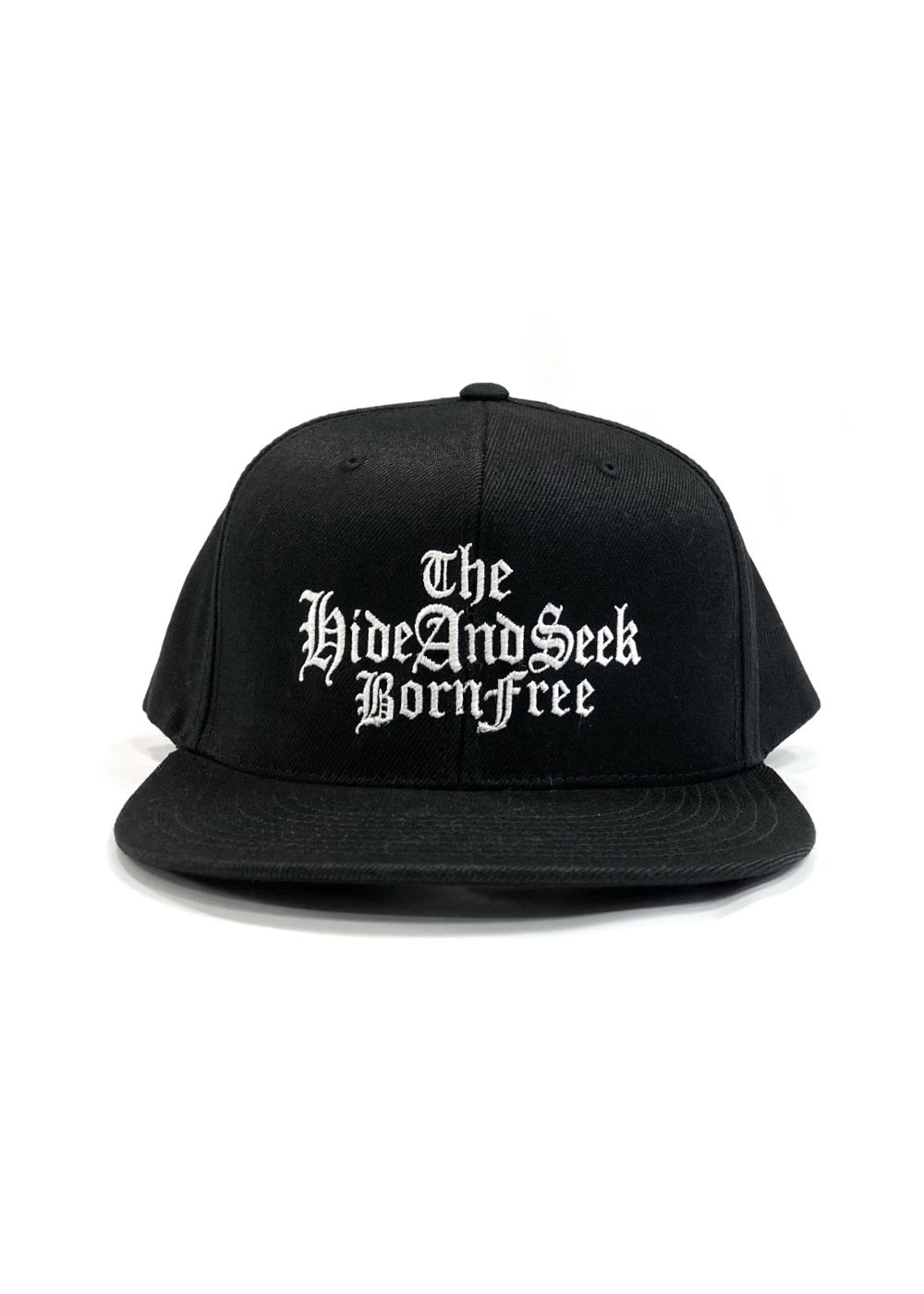 HIDE AND SEEK - THE H&S BASEBALL CAP (BLACK) / 刺繍ロゴ ベース 