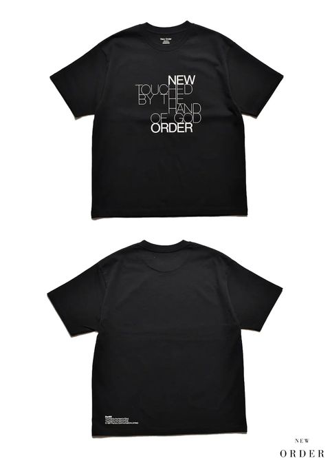 New Ordar "TOUCHED BY THE HAND OF GOD" Crewneck T-SH (BLACK) / ニューオーダー コラボ Tシャツ