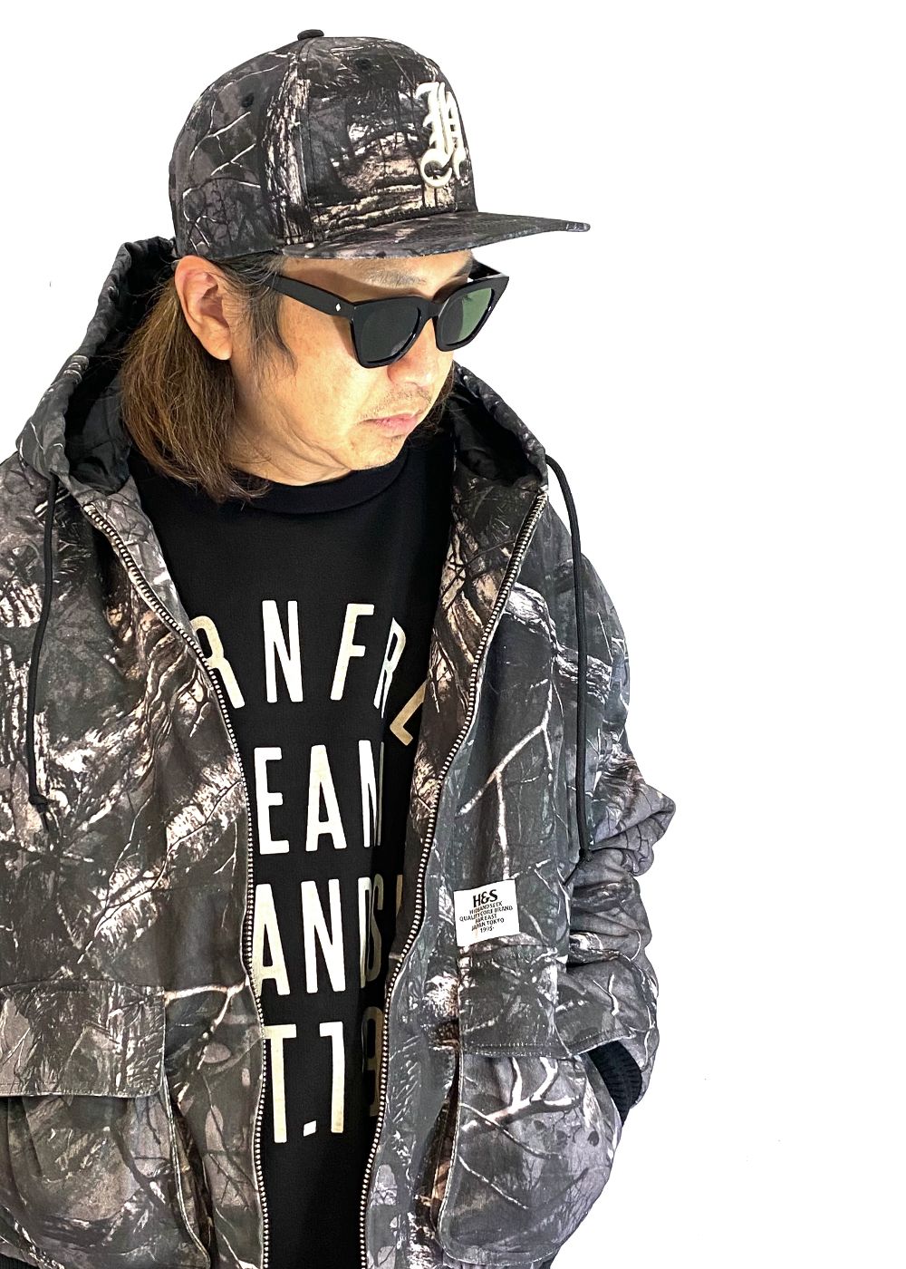 【ラスト1点】Camo Baseball CAP (BLACK CAMO) / オリジナル カモフラージュ ベースボールキャップ