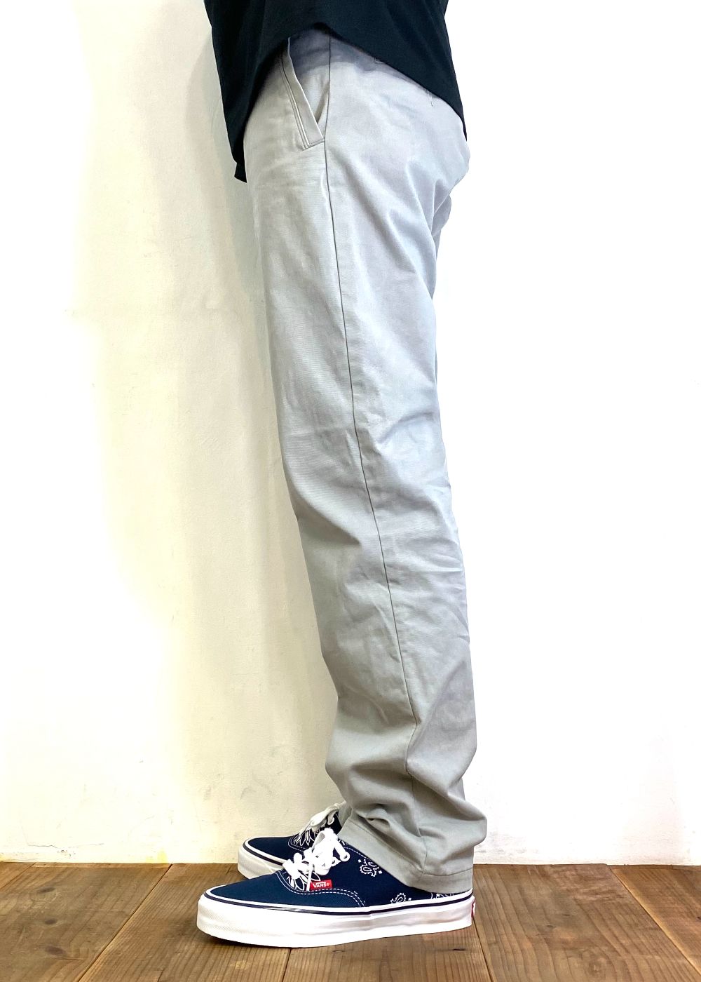 CHINO L/L PANTS SLIM (GRAY) / スリムタイプ チノ パンツ