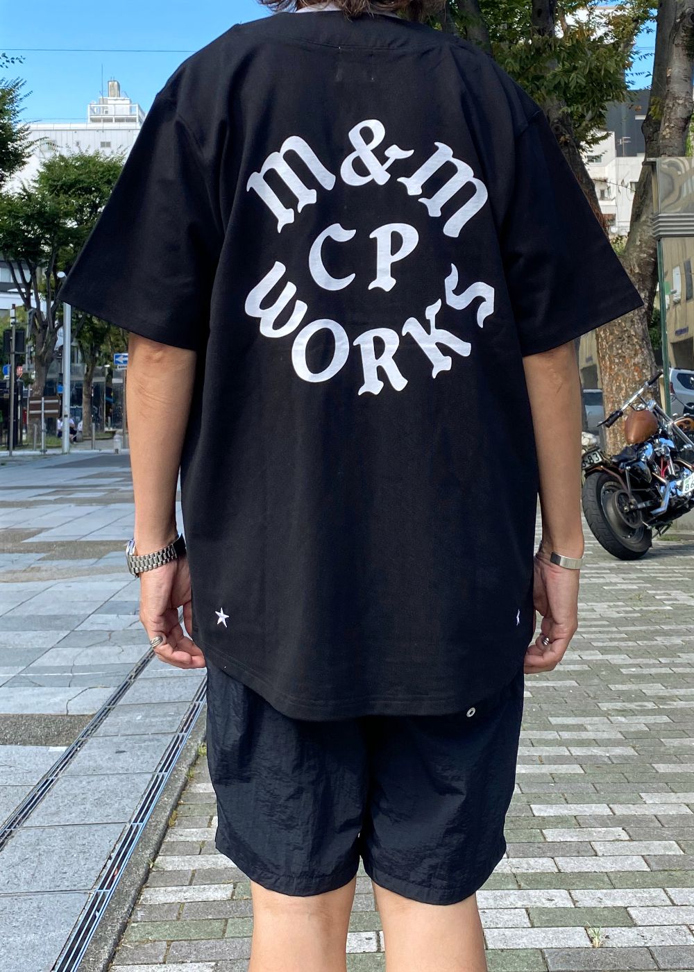 COTTON BASEBALL SHIRT (BLACK) / コットン天竺 ベースボール シャツ