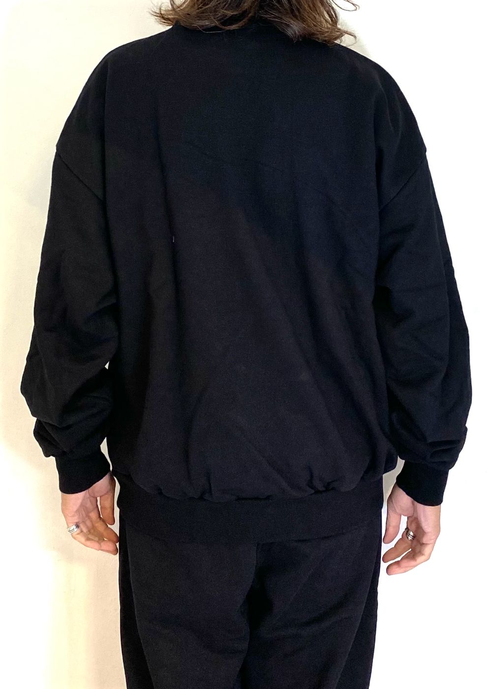 College Sweat Shirt (BLACK) / オリジナル セットアップ クルーネック スウェット / セットアップ可能