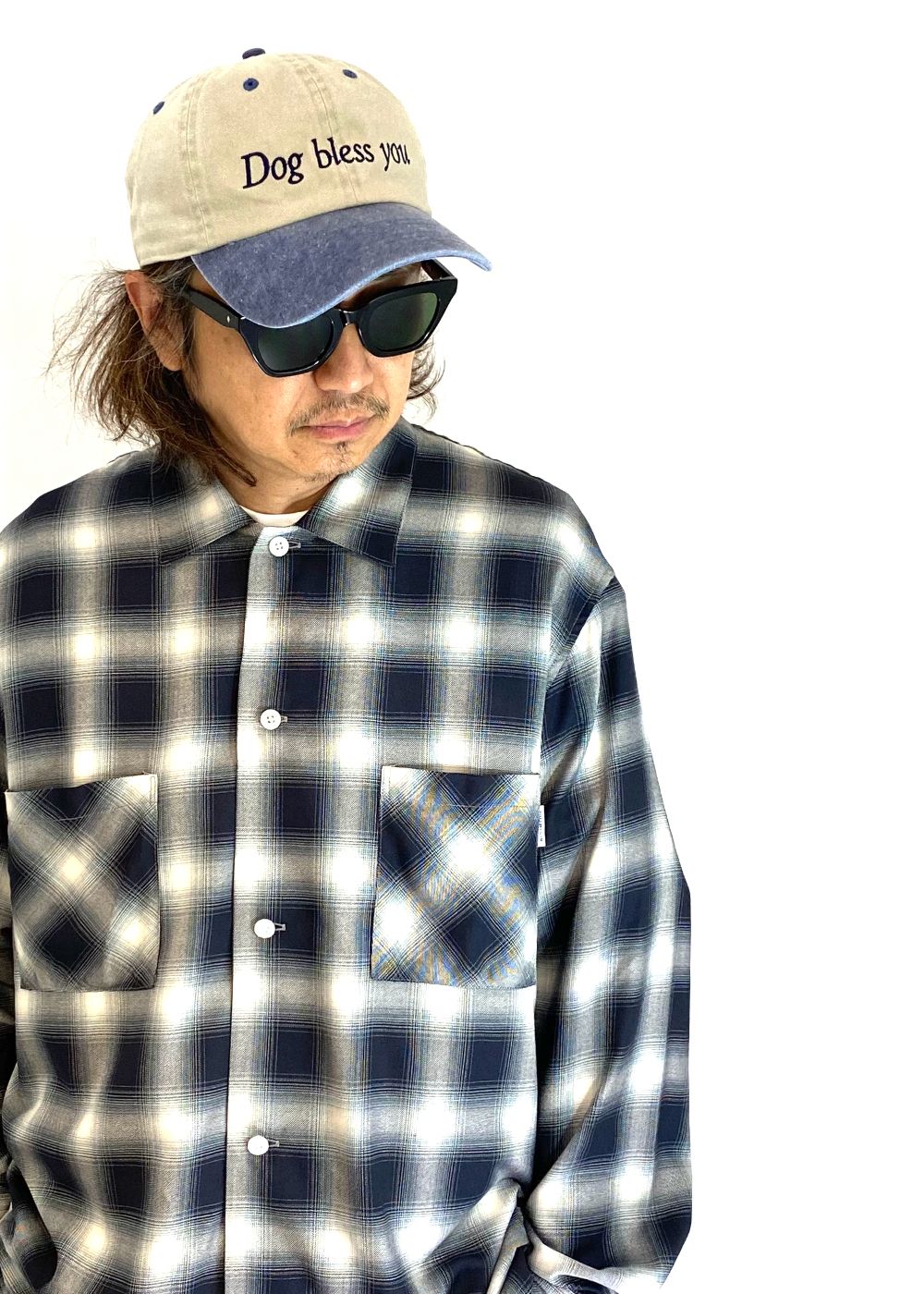 【ラスト1点】DOG BLESS CAP (BEIGE) / ロゴ刺繍 ダッド キャップ。