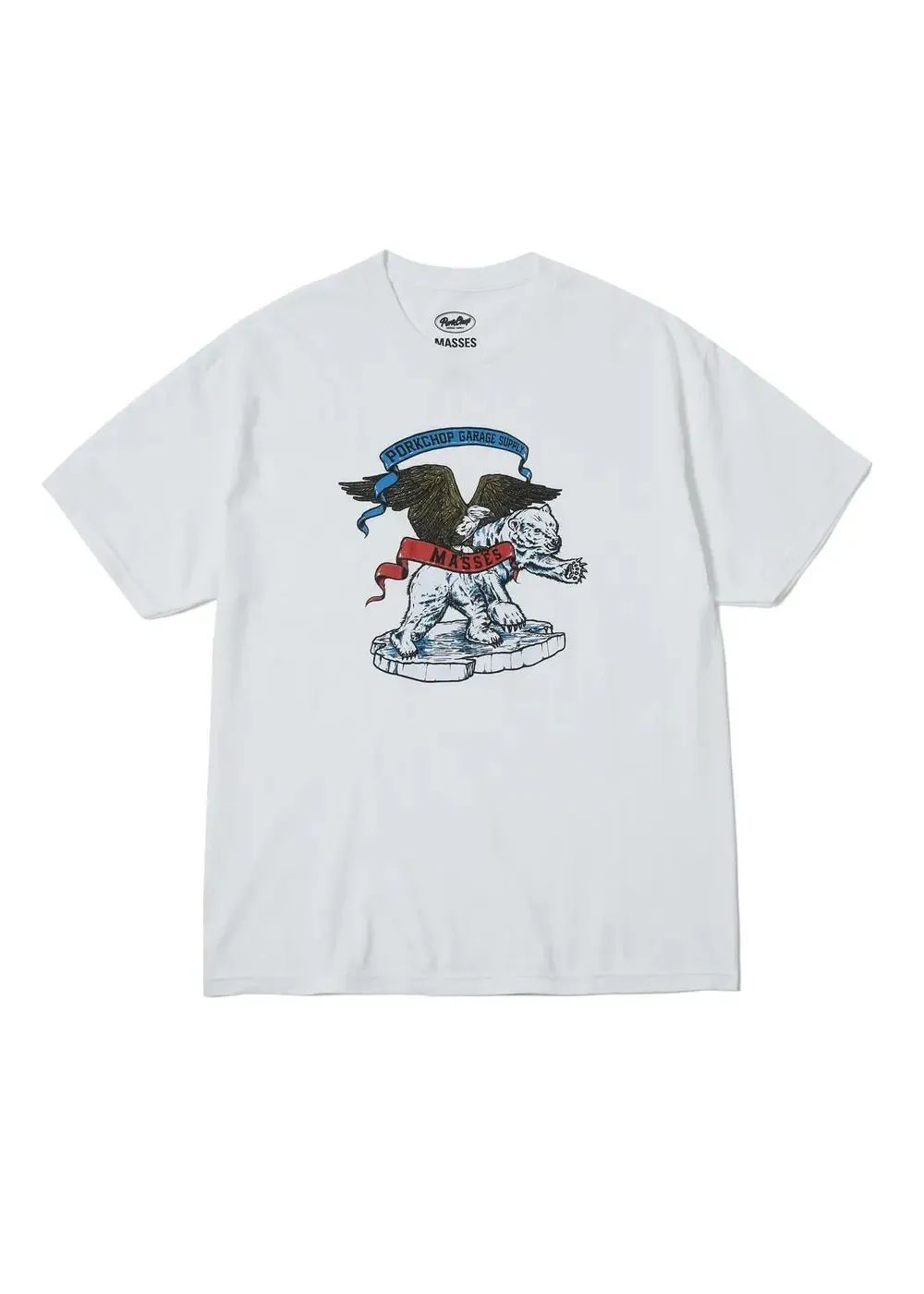 【ラスト1点】POLAR BEAR P (×MASSES) (WHITE) / マシス コラボレーション Tシャツ