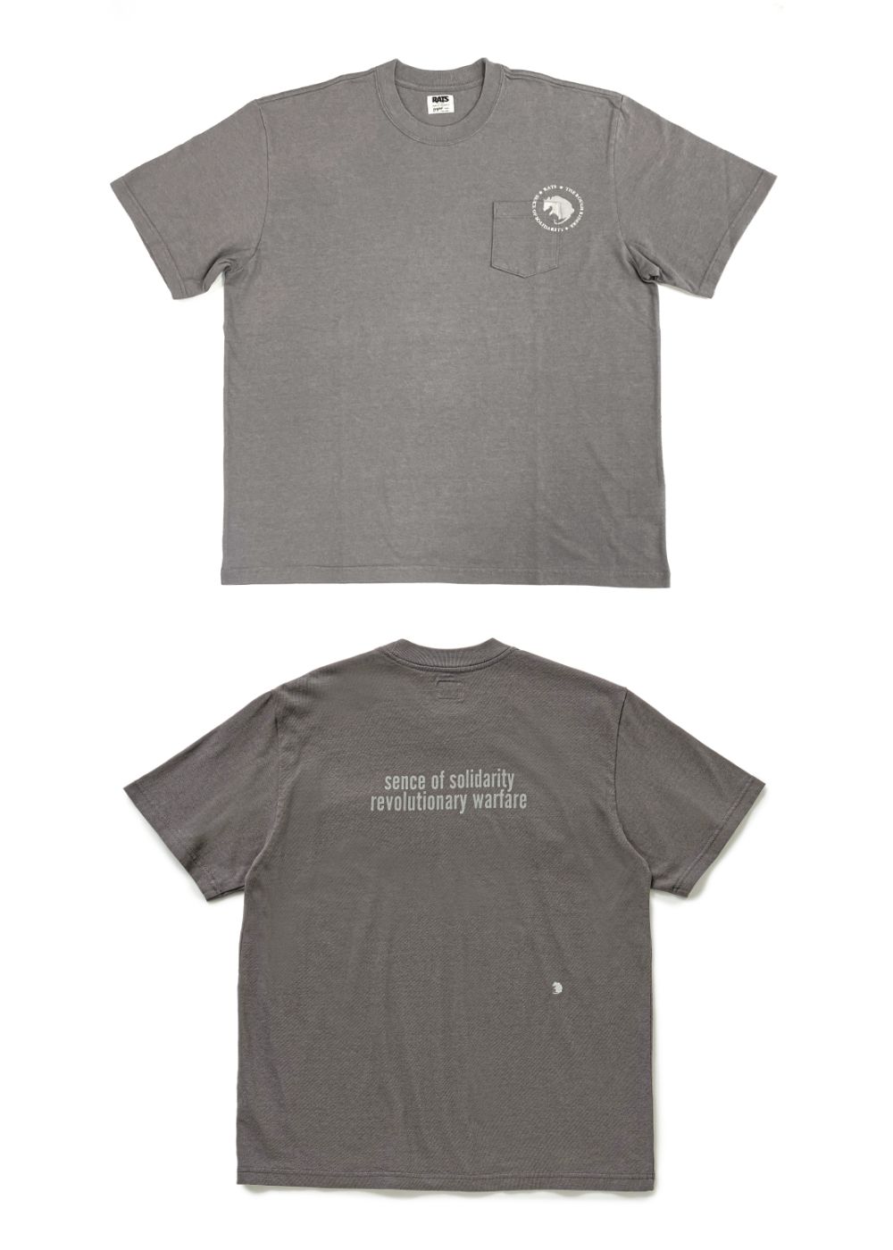【確実正規品】新品 RATS SCRIPT LOGO TEE 24 XL RATS - CIRCLE POCKET TEE BACK PRINT (BLACK) / サークルロゴ
