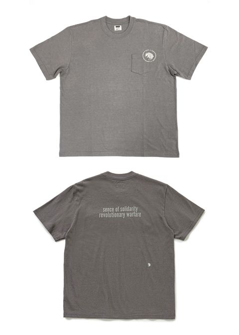 CIRCLE POCKET TEE BACK PRINT (CHARCOAL) / サークルロゴ ポケット Tシャツ