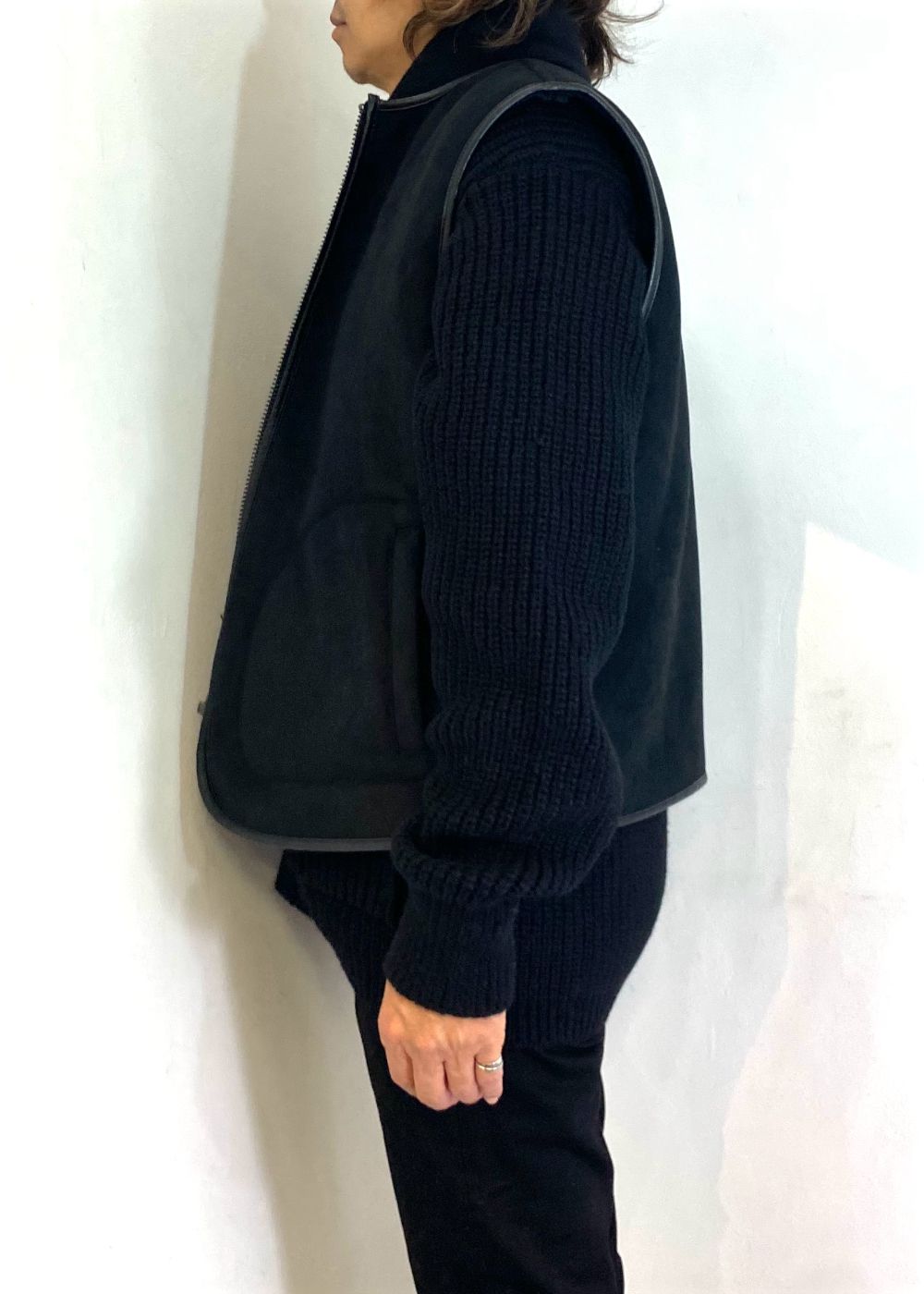Vegan Mouton Vest (BLACK) / ビーガン ムートン ベスト