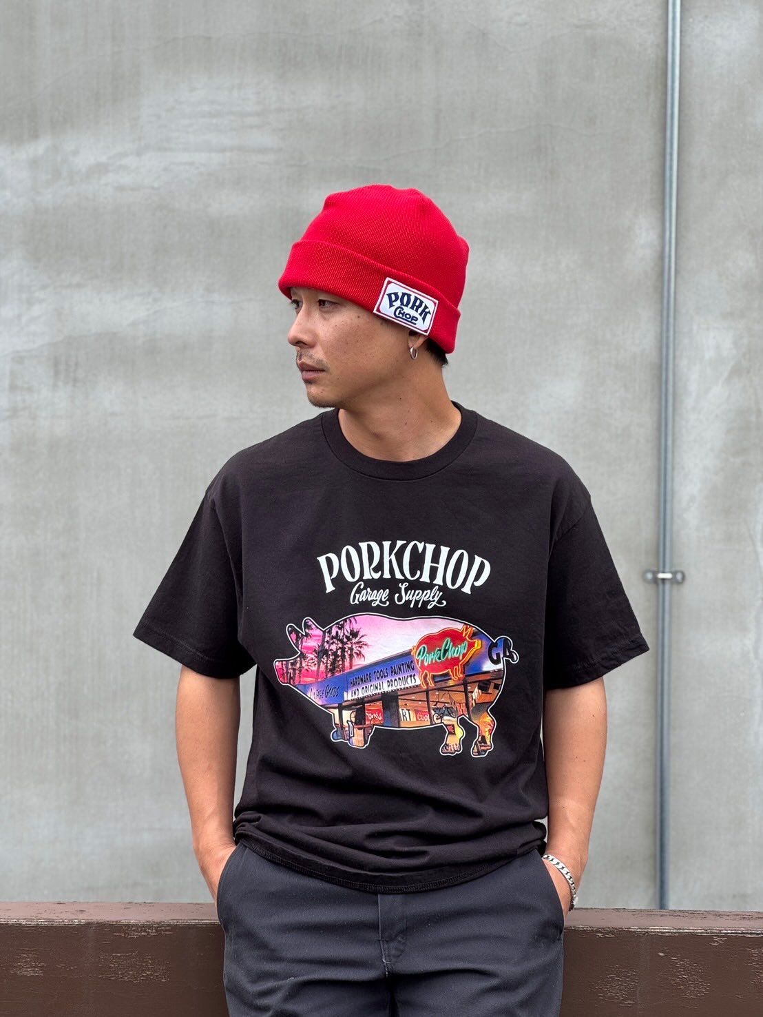 PORK STORE TEE (BLACK) / ポーク ストア Tシャツ