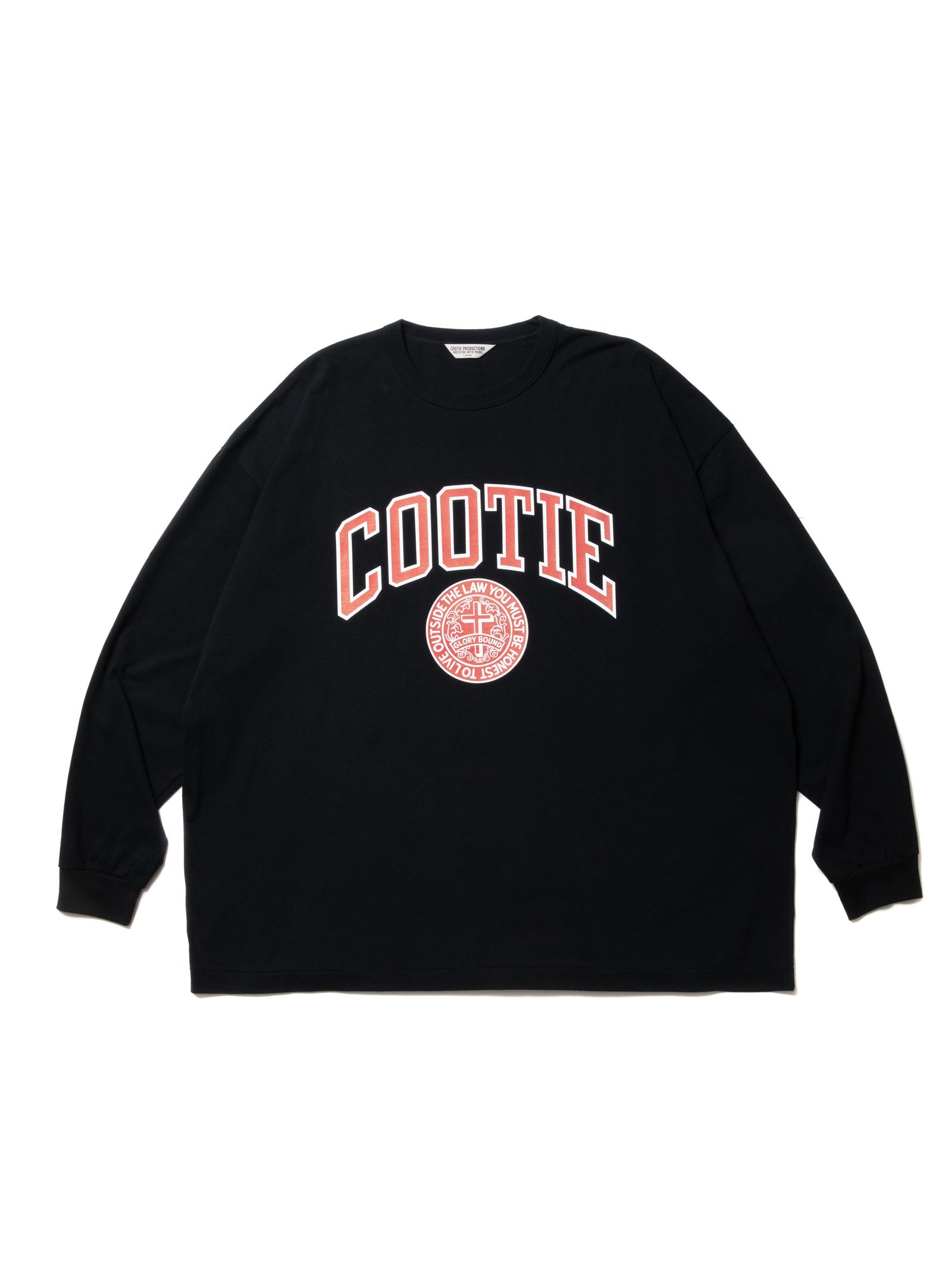 COOTIE PRODUCTIONS - Print Oversized L/S Tee (COLLEGE) (BLACK