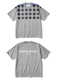 BLOCK TEE (GRAY×BLACK) / チェック プリント Tシャツ