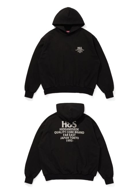 H&S Hooded Sweat Shirt (BLACK) / オリジナル セットアップスウェット パーカー / セットアップ可能
