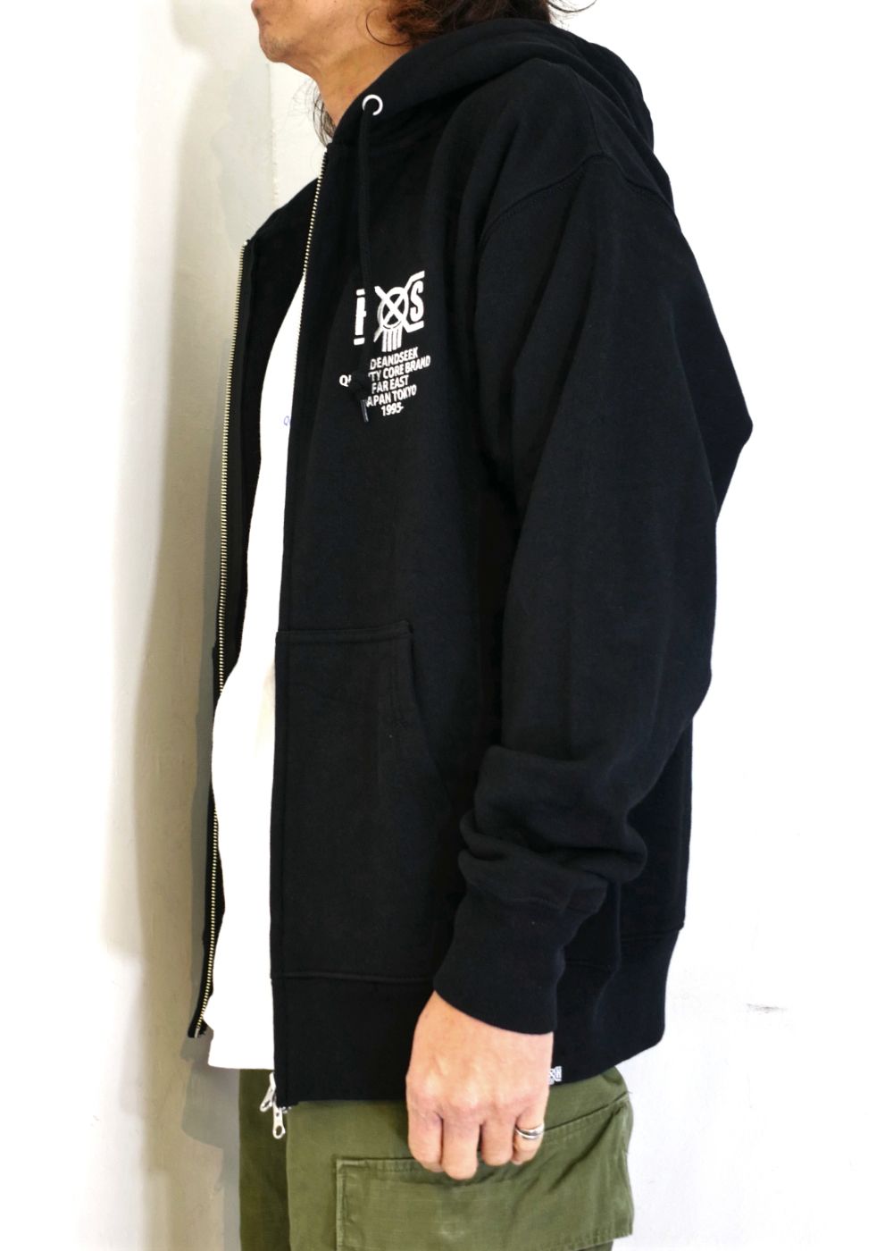 HIDE AND SEEK - 【ラスト1点】HS×BH ZIP HOODED SWEAT SHIRT (BLACK