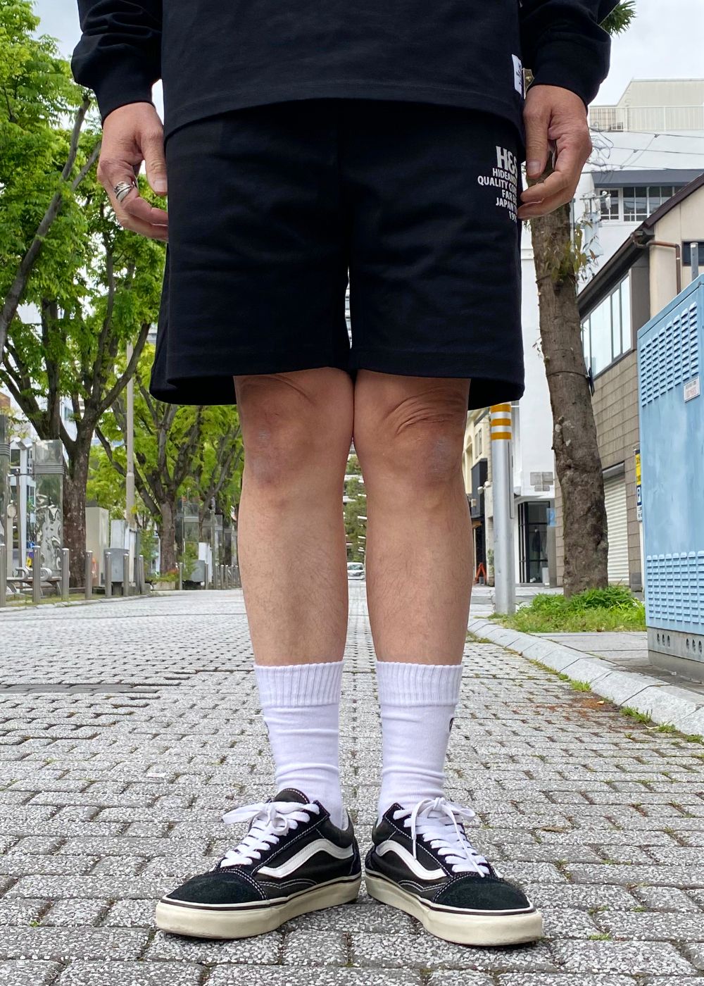 H&S Short (BLACK) / ロゴ プリント イージーショーツ / セットアップ可能