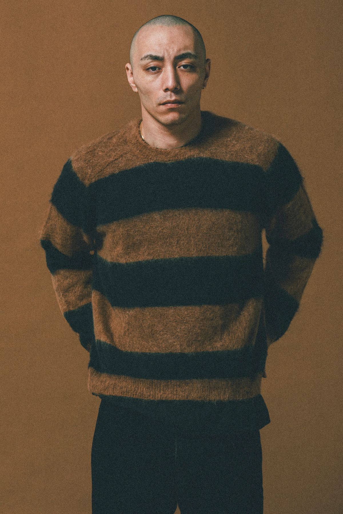 BORDER KNIT (BEIGE) / ボーダー モヘア ニット