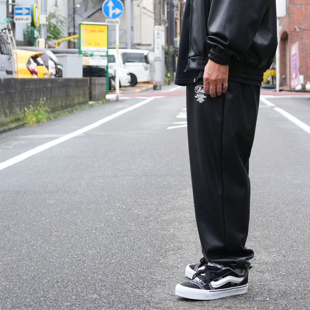 【ラスト1点】Track Pant (BLACK) / PUレザー トラックパンツ / セットアップ可能