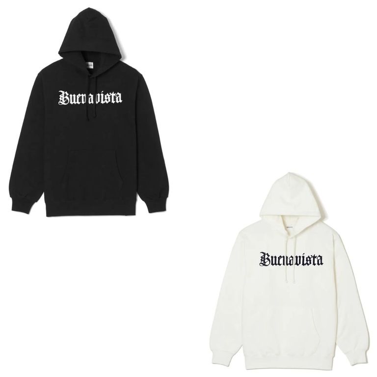 BUENA VISTA 新作販売告知 / 立体的なフロントロゴが特徴のスウェットパーカー。