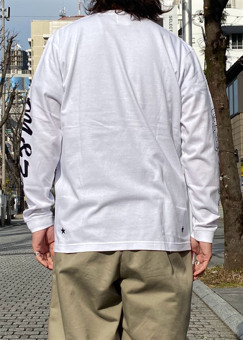 【ラスト1点】PRINT L/S TEE (WHITE) / ロゴ プリント ロンT