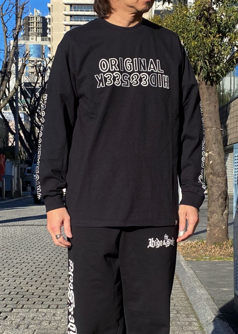 Original H&S L/S Tee (BLACK) / 西浦徹 コラボ ロンT
