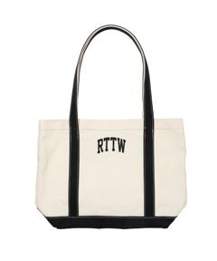 【ラスト1点】RTTW TOTE BAG (BLACK) / カレッジロゴ キャンバストートバッグ