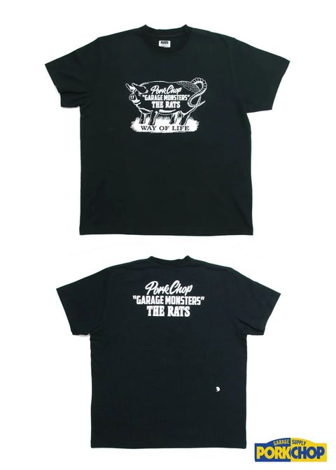 ×PORK CHOP GARAGE MONSTERS T-SHIRT (BLACK) / ポークチョップ コラボT