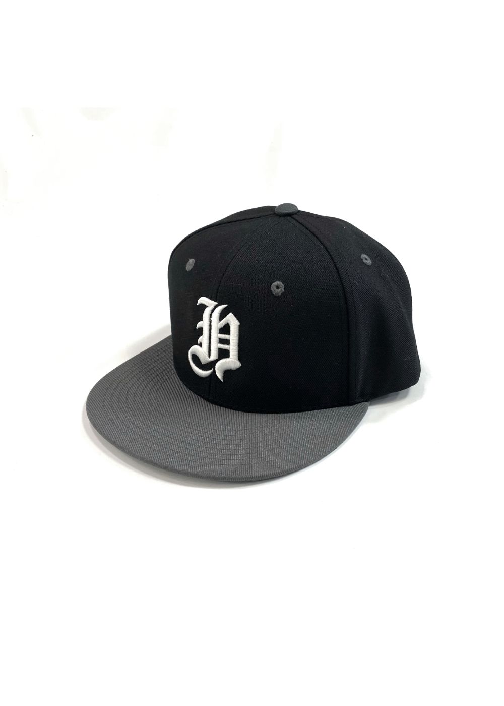 【ラスト1点】H Baseball CAP (BLACK/CHARCOAL) / 刺繍ロゴ ベースボールキャップ