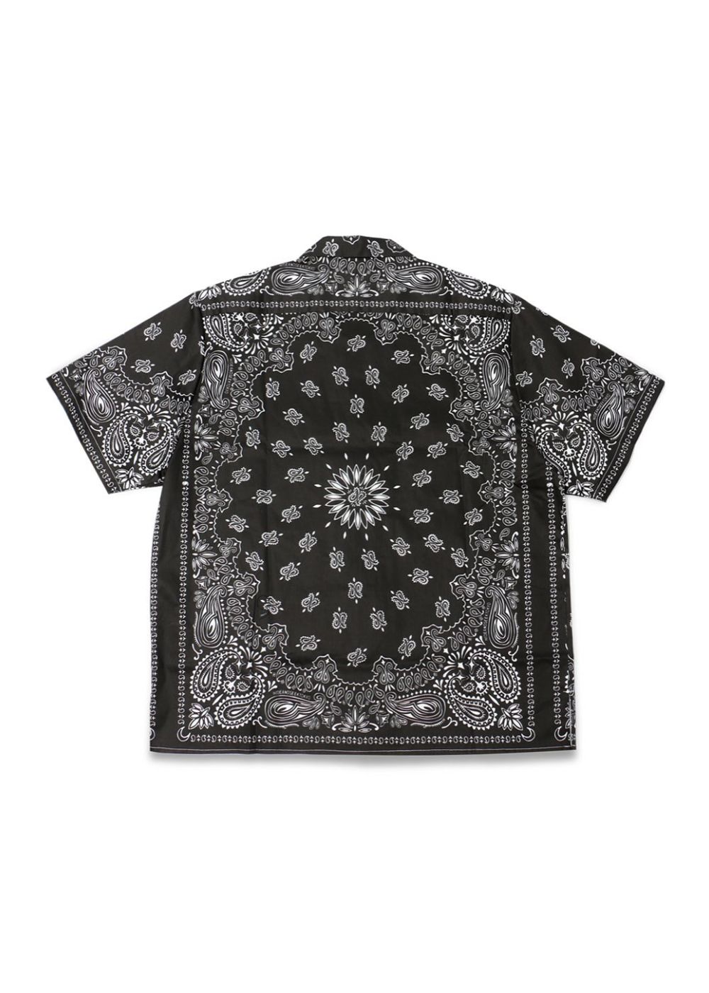 HIDE AND SEEK - Bandana Pattern S/S Shirt (BLACK) / オリジナル バンダナ オープンカラー シャツ  / セットアップ可能 | LOOPHOLE