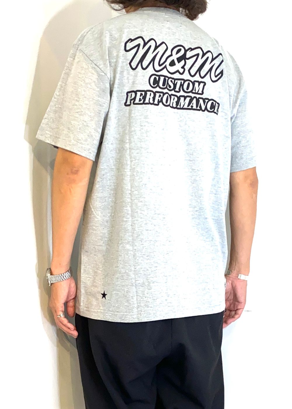 M&M CUSTOM PERFORMANCE - Edge Logo Tee (M.GRAY) / ロゴ