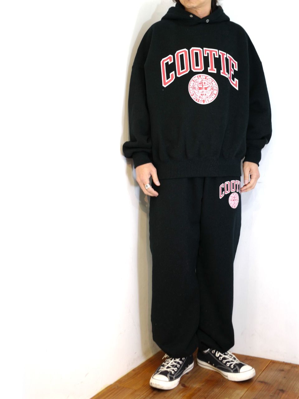 COOTIE PRODUCTIONS - Heavy Oz Sweat Hoodie (COLLEGE) (BLACK