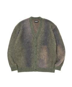 PATERNED CARDIGAN (GREEN) / オリジナル パターン柄 モヘア カーディガン