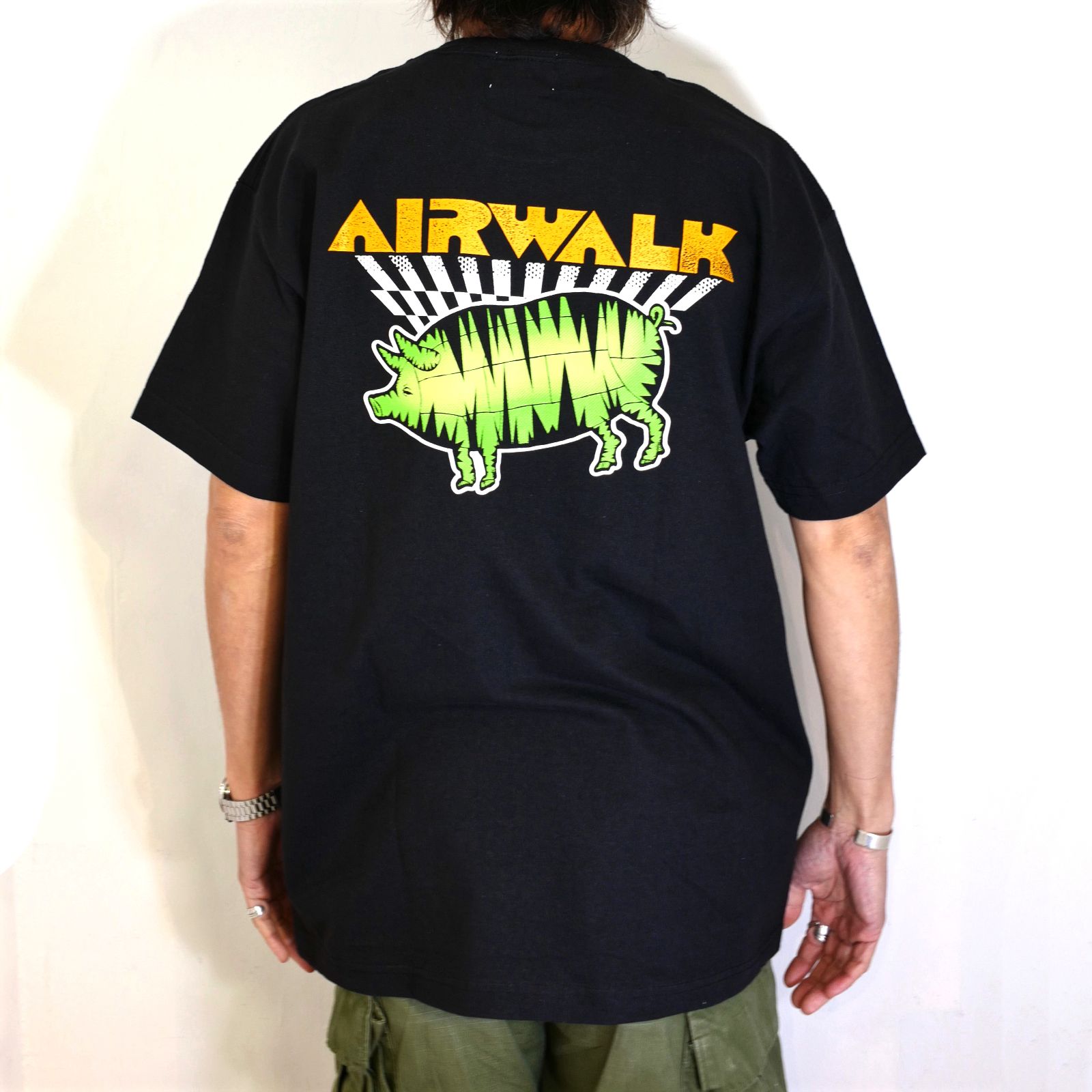 AIR PORK TEE (BLACK) / ×AIRWALK コラボ Tシャツ