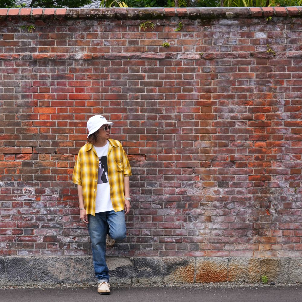 【ラスト1点】Rayon Dobby Plaid S.S Open Collar SH (YPT) / オンブレチェック オープンカラーシャツ