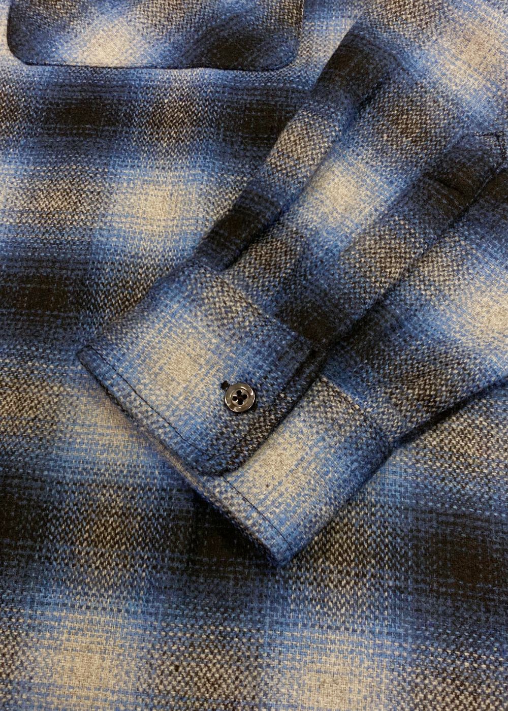 Wool Ombre Check L/S Shirt (BLUE) / ウール オンブレチェック シャツ