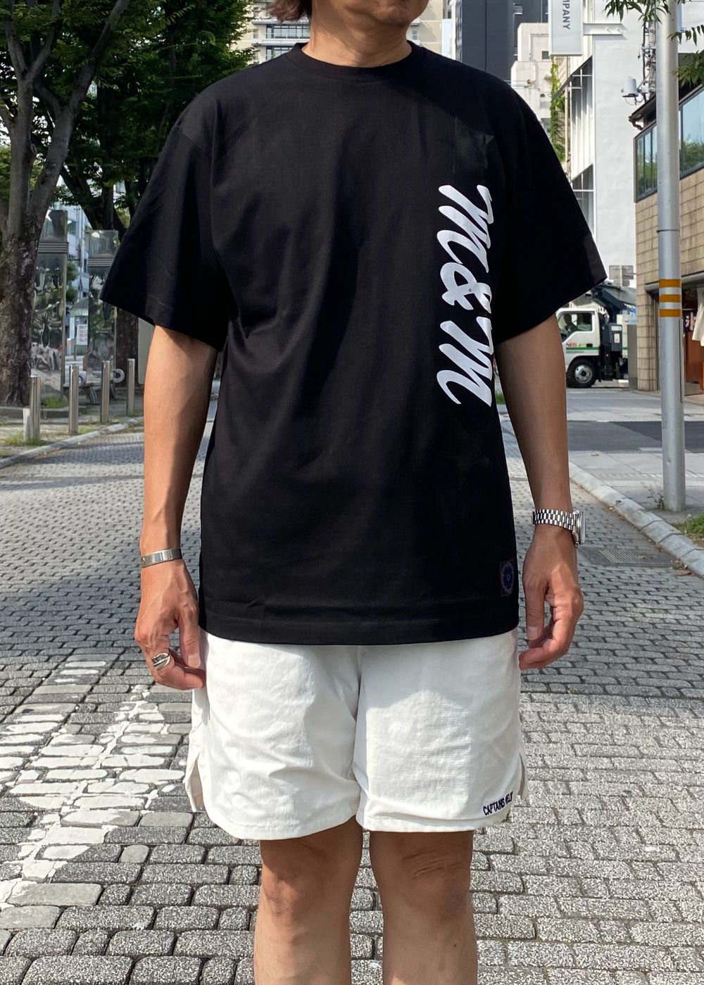 PRINT TEE (BLACK) / ロゴ プリント Tシャツ