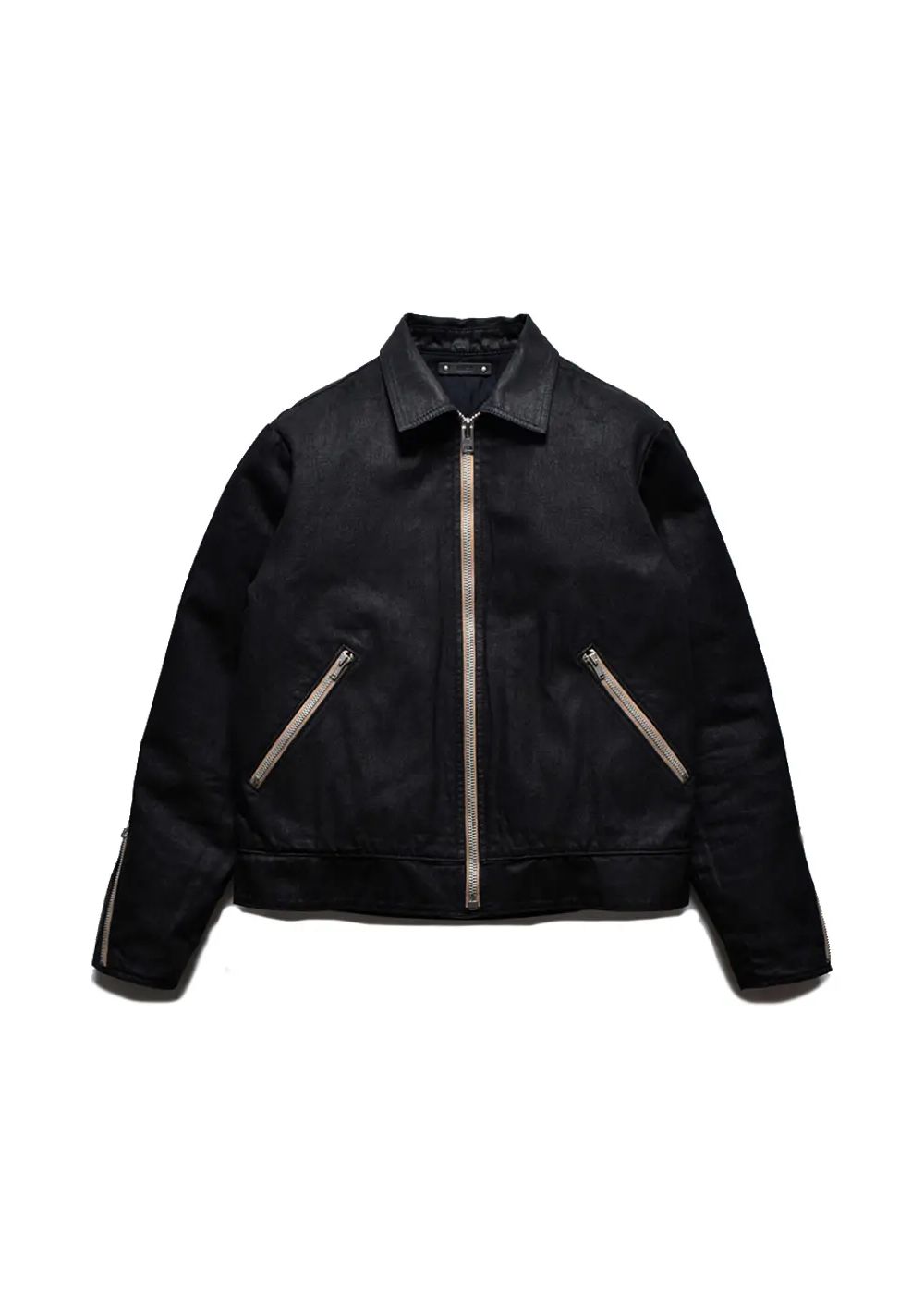 【ラスト1点】Black Coating Denim Riders JKT (BLT) / ブラック コーティング デニム ライダース ジャケット
